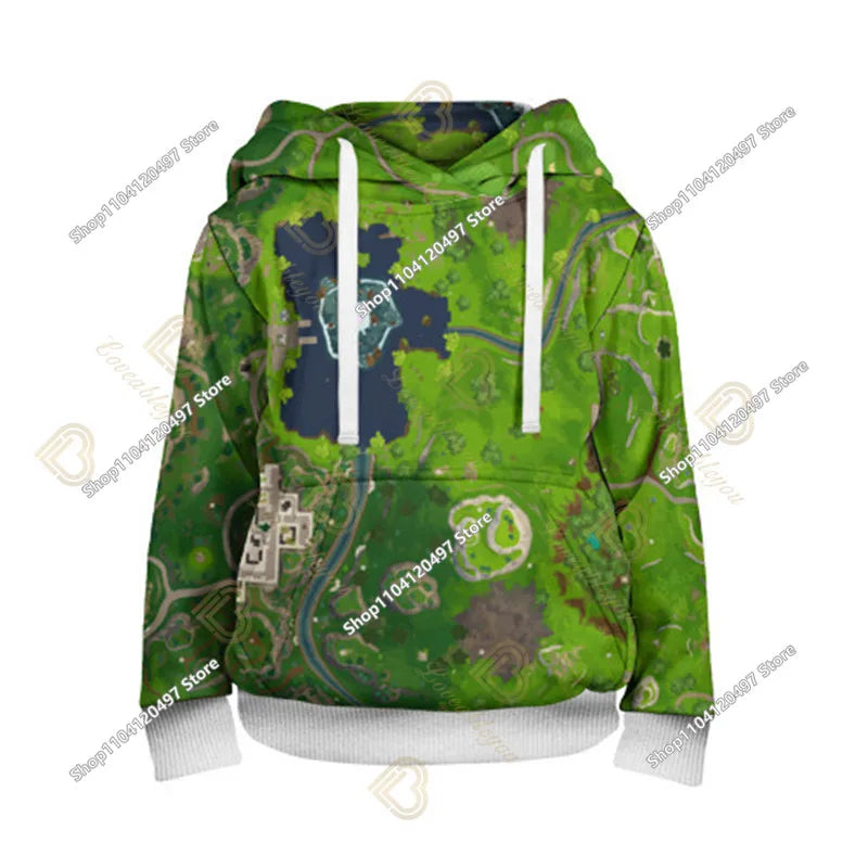 2-14Y Fortnite-sweatshirt voor kinderen met print, hoodie-sweatshirts voor jongens en meisjes, modieus Harajuku-jack, kinderkleding, games-cosplaykostuum