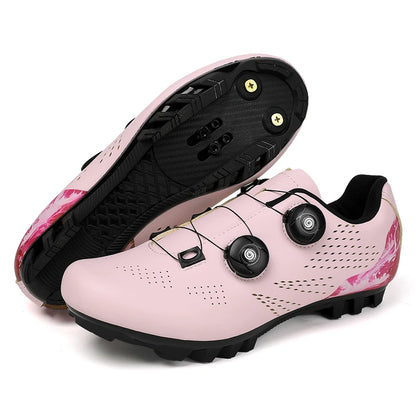 Professional Men's Road Cycling Sneakers, Bike Shoes with SPD MTB Sole, Flat Racing Speed Trail Mountain Bicycle Footwear, Pedal Sports