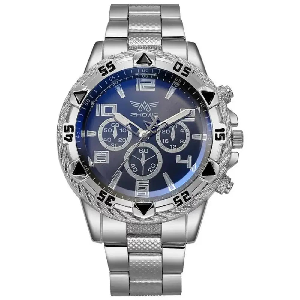 High Quality Stainless Steel Watchband Men Wristwatch Luxury Casual Quartz Watch Large Dial Business Watch