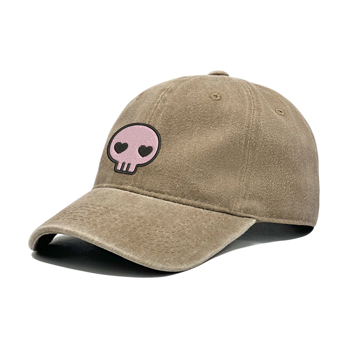 Retro stiliaus išplauta, susidėvėjusi beisbolo kepurė su išsiuvinėtu kaukolės motyvu, „Dad Hat“ stiliaus, vyrams ir moterims, kasdieninė, reguliuojama, lauko kepurė nuo saulės 260617