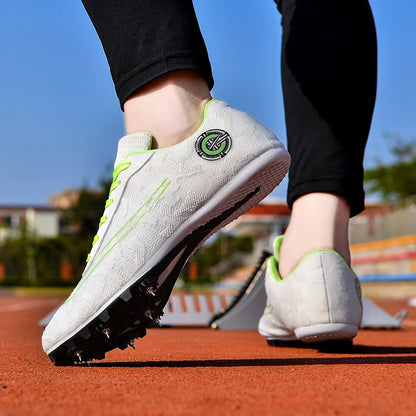 Outdoor Men Woman Track & Field Running Shoes Professional Competition Nail Sneakers Anti-Slip Student Training Shoes