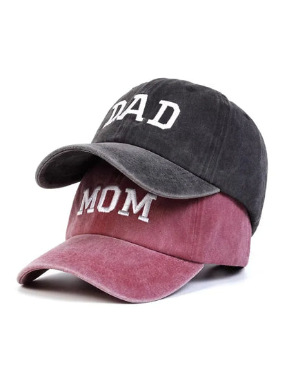 Mom and Dad Embroidered Baseball Hat Retro Sports Running Sunscreen Leisure Daily Versatile Travel Duck Tongue Hat