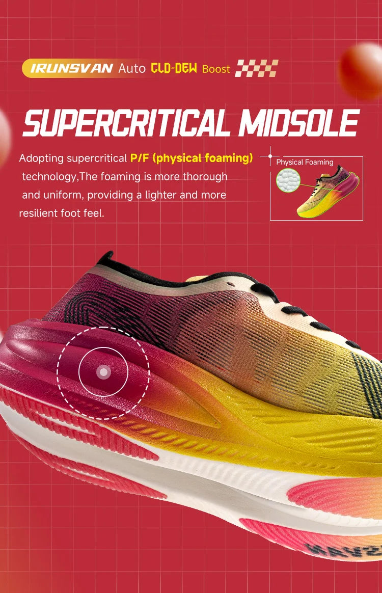 IRUNSVAN  Lightweight Marathon Sneakers Men Running Shoes Breathable Sports Shoes Casual Comfortable Athletic Training Unisex