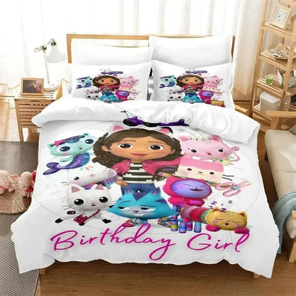 Gabby's Dollhouse 3D Printed Duvet Case Pillowcase Bedding Set Twin Full King for Kids Adults Bedroom
