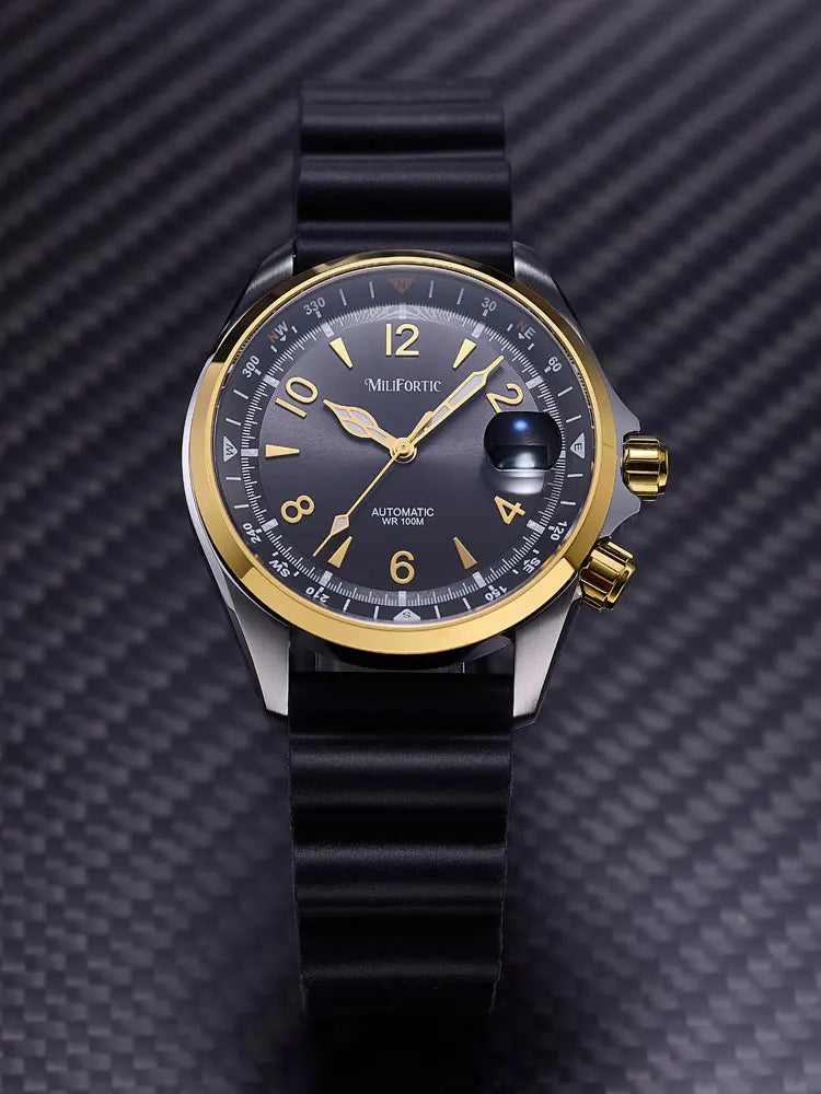 Milifortic Watch Climb S089 NH35 Automatic Mechanical Movement Calendar Compass Bezel C3 Luminous 39.5mm Sport Watch Men 10Bar