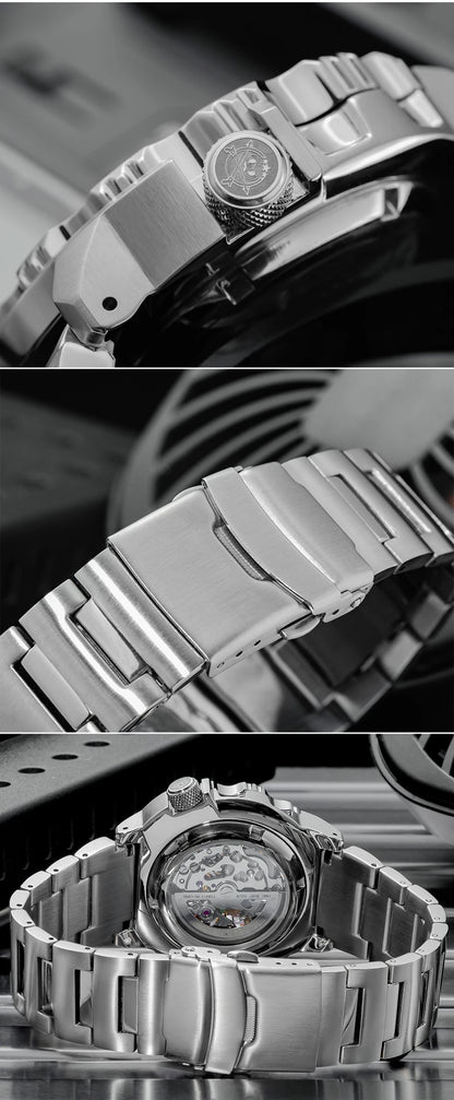 ADDIESDIVE  Luxury Automatic Watches for Men Sapphire 8N24 Stainless Steel Skeleton Luminous 20Bar Waterproof Gift Box Watch