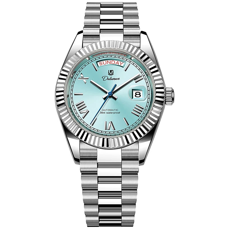 Top Brand Business Men's Watches Luxury Calendar Week Automatic Mechanical Watch for Man Waterproof Gold Stainless Steel