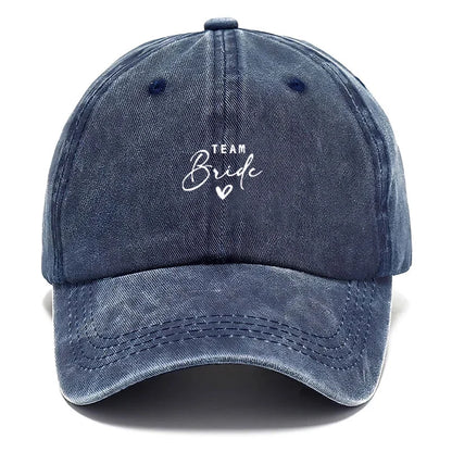 Washed Cotton Baseball Cap Adjustable Distressed Trucker Hat for Women Team Bride Party Caps Customize Bridal Wedding Vintage