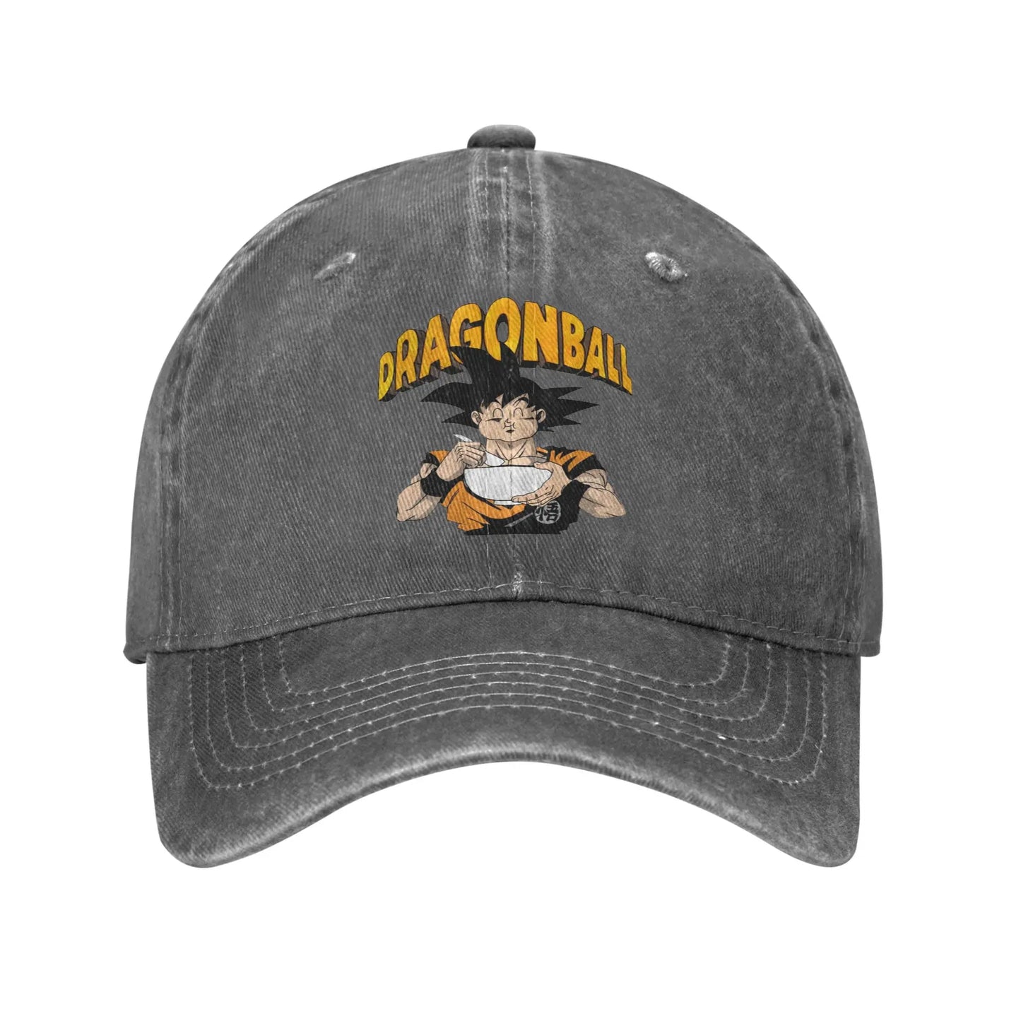 Produit gaming premium Fraquane, Retro DBZ dragon ball Goku Eating Ramen Baseball Caps Unisex Distressed Washed Sun Cap Outdoor Summer Adjustable Fit Hats Cap