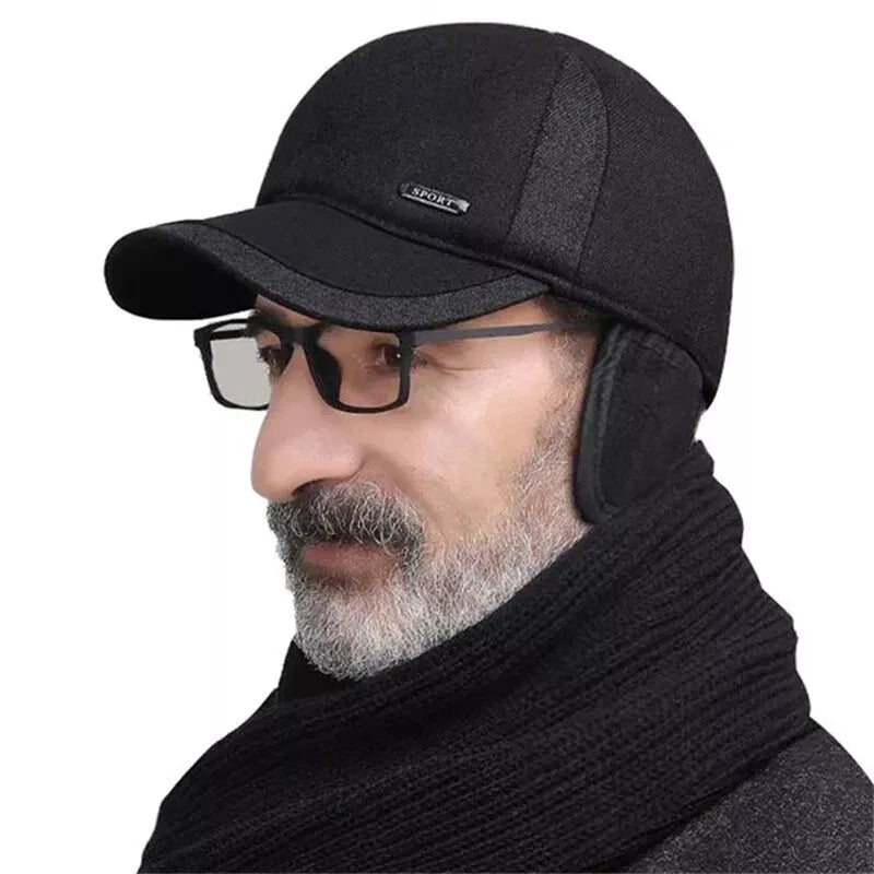Waterproof Sports Cap Comfortable Adjustable Lined Earflap Cap Lightweight Winter Hat for Casual