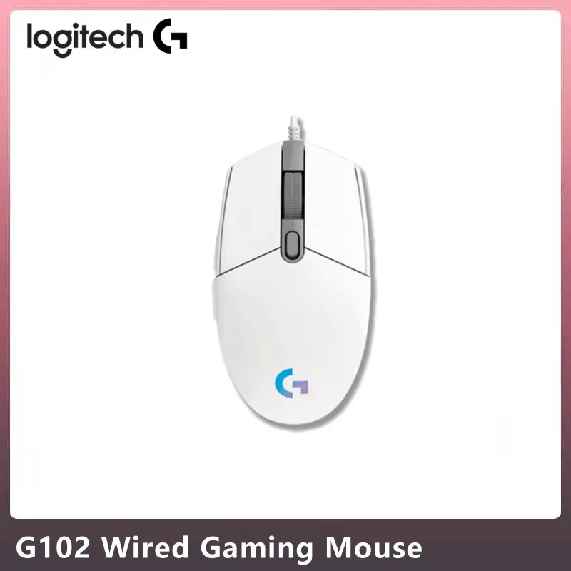 Logitech G102 G203 Wired Gaming Mouse 2.1 Meter Long Cable 8000 DPI RGB Effects for PC Laptop Office Gamer Flexible