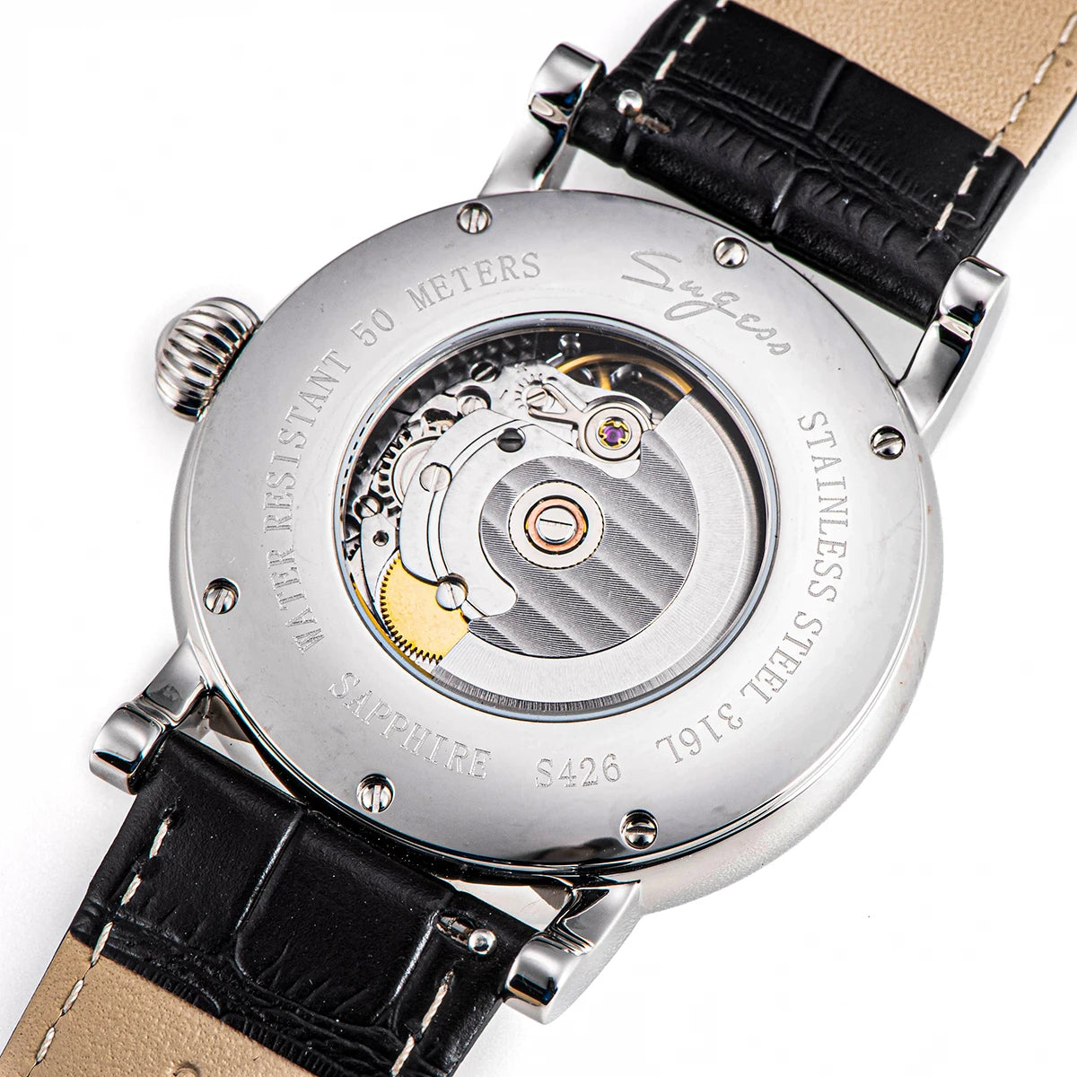 2023 Sugess Watch of Men Automatic Mechanical Moon-Phase Wristwatches Power Reserved  Sapphire WaterResistant Tianjin Movement