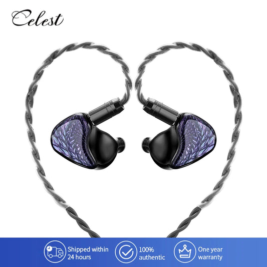 Celest Wyvern Black In Ear Earphone Monitor With Microphone Hifi Music Headphone IEMs Wired Gaming Earbuds For Gifts