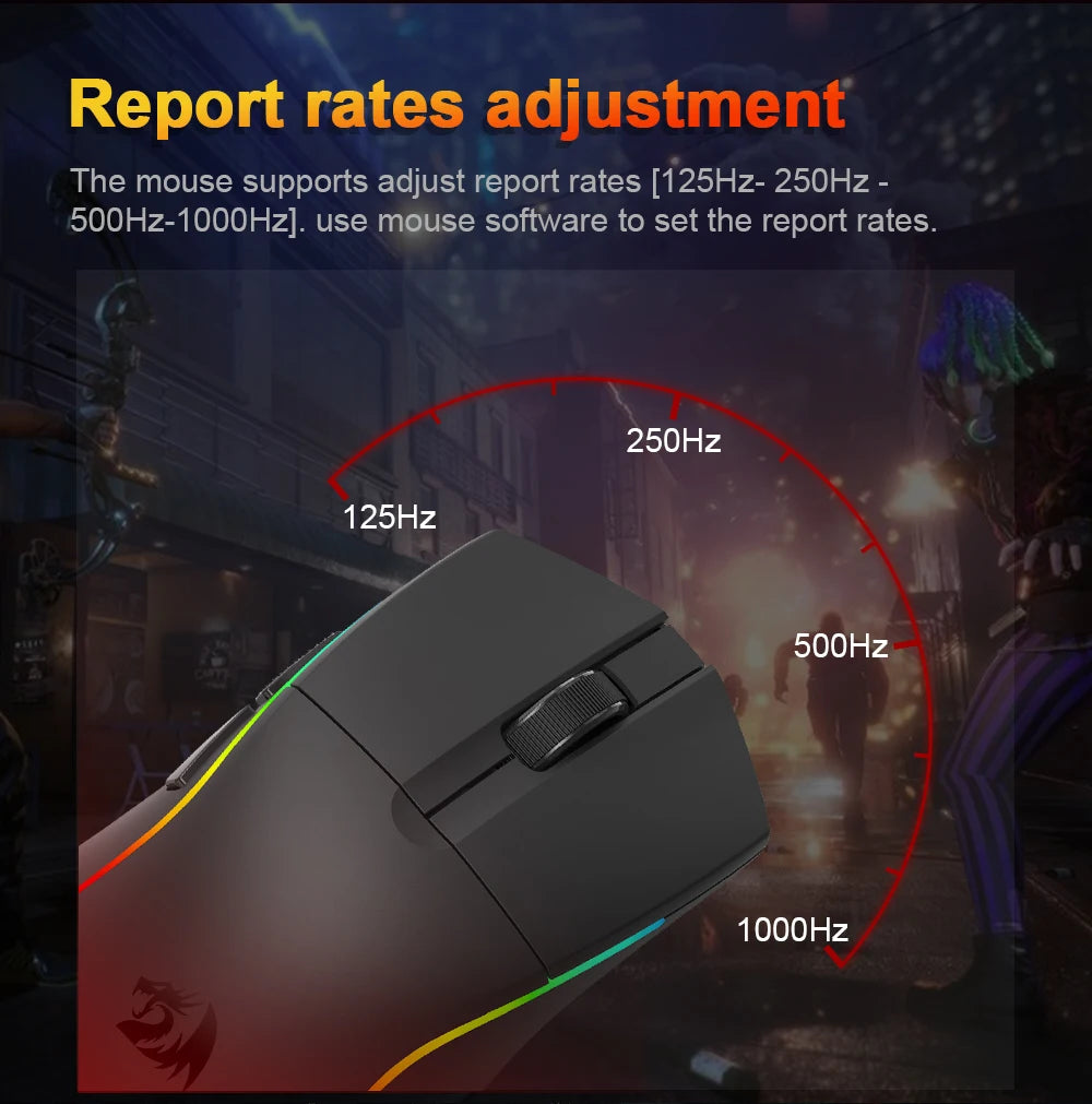 REDRAGON DEICIDE M816 PRO RGB USB Support Bluetooth 2.4G Wireless Gaming Mouse 26000 DPI 6 buttons for gamer Wired Mice Computer