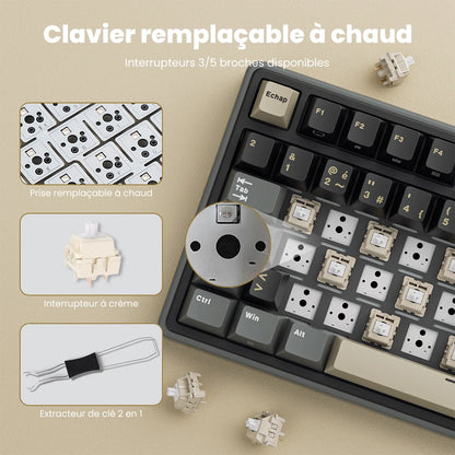 RK ROYAL KLUDGE R98Pro Gasket Wired Mechanical Keyboard 98 Keys RGB Hot-swappable Pluggable Button Gamer Keyboard PBT Keycaps