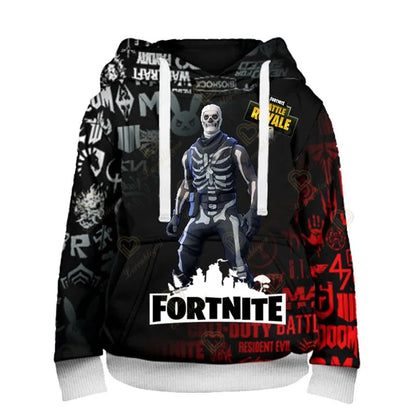 Fortnite-fanien huppari 3D Battle Royale -printillä – cosplay Victory -painettu huppari miehille, naisille ja lapsille, hupullinen streetwear-collegepaita