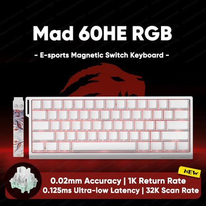 Madlions mad60he Mad60 Mad68 HE Mechanical Keyboard Magnetic Switch Mad60he Wired Game Keyboard Rapid Trigger Rgb Keyboard