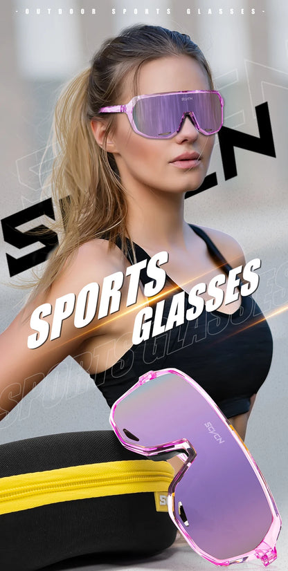 SCVCN New Outdoor Cycling Glasses Bike Sunglasses Men UV400 Eyewear Sports MTB Goggles Bicycle Women Riding Hiking Sunglasses