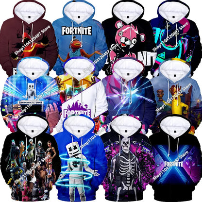 Game Fortnite Hoodies Teenager Boys Hoodie Kids Sweatshirts Cartoon Leisure Outerwear Children Cosplay Pullovers Streetwear Gift