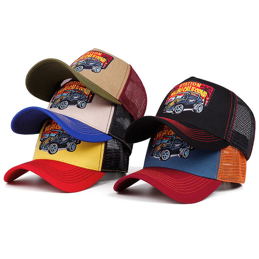 Trendy Eagle Embroidery Baseball Cap Men Women Summer Breathable Mesh Snapback Trucker Hat