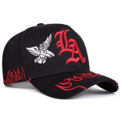 Casquettes de baseball unisexes gothiques brodées « LA Angel » – Printemps-automne – Chapeaux décontractés ajustables pour l'extérieur – Chapeau anti-UV – Casquette de sport