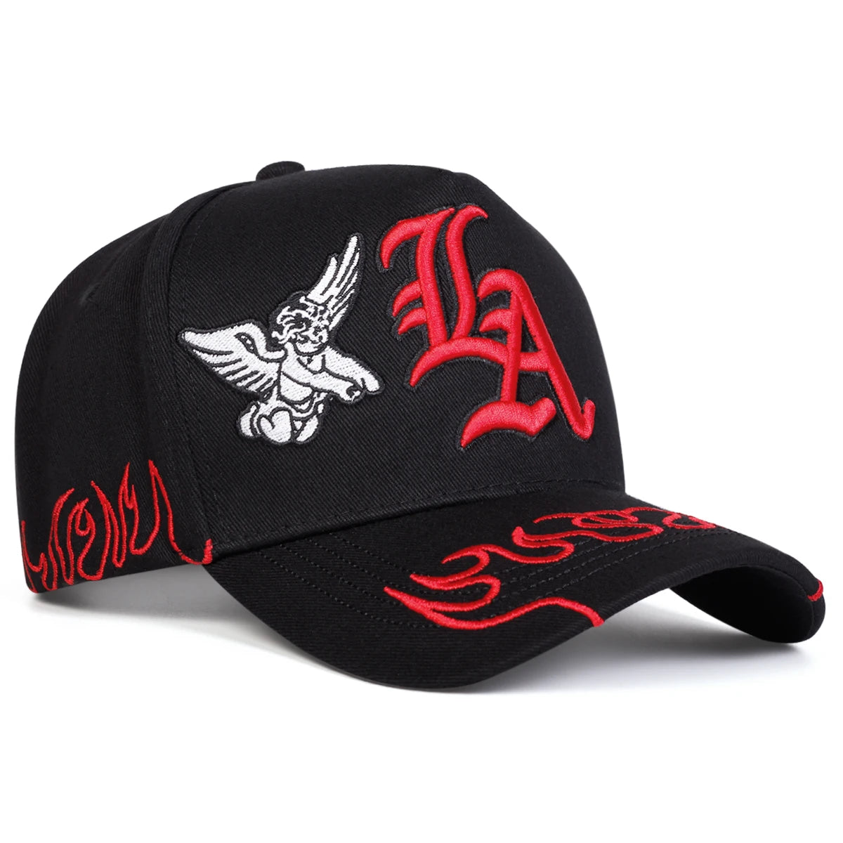 Casquettes de baseball unisexes gothiques brodées « LA Angel » – Printemps-automne – Chapeaux décontractés ajustables pour l'extérieur – Chapeau anti-UV – Casquette de sport