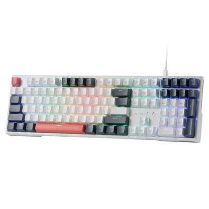 Redragon K668 RGB Gaming Keyboard, 108 Keys Wired Mechanical Keyboard w/Extra 4 Hotkeys Upgraded Hot-swappable Socket，Red Switch