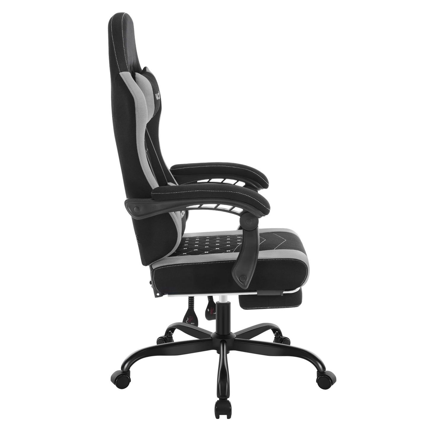 WOLTU Massage Gaming Chair Ergonomic Swivel Computer Chair with Pillow & Footrest Adjustable Headrest Lumbar Support Gamer Chair