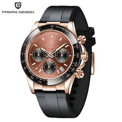 Montre-bracelet pour homme PAGANI DESIGN – Chronographe de luxe, mouvement à quartz MIYOTA VK63, verre saphir, étanche, style sportif