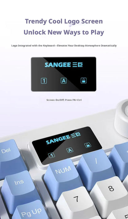 SANGEE Wired 98 Keys Keyboard Mouse Combo with LCD Screen Mechanical Feel RGB Backlit Silent Gaming Office Kit for PC Laptop