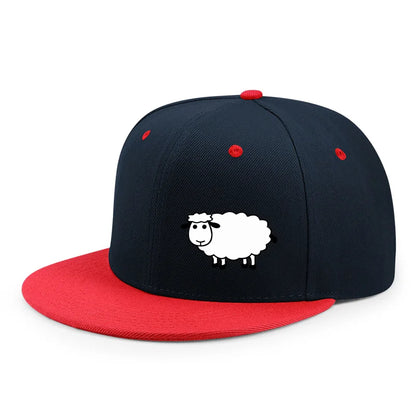 Unisex Adjustable Baseball Cap - Street Style Flat Brimmed Sheep Pattern Hat Casual Versatile And Personalized Hat
