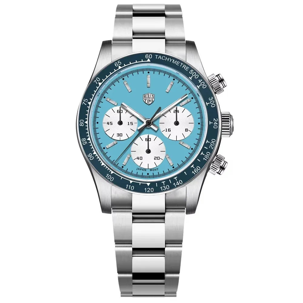 Herrenuhr RollsTimi – Luxuriöser Quarz-Chronograph, Saphirglas mit Antireflexbeschichtung, wasserdicht, leuchtend – Geschenkidee für Herren