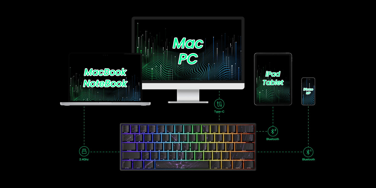 Akko MonsGeek FUN60 Mechanical Keyboard Magnetic Switch 60% Gaming Keyboards Rapid Trigger 0.01mm 8K ARGB HE/TMR Custom Keyboard