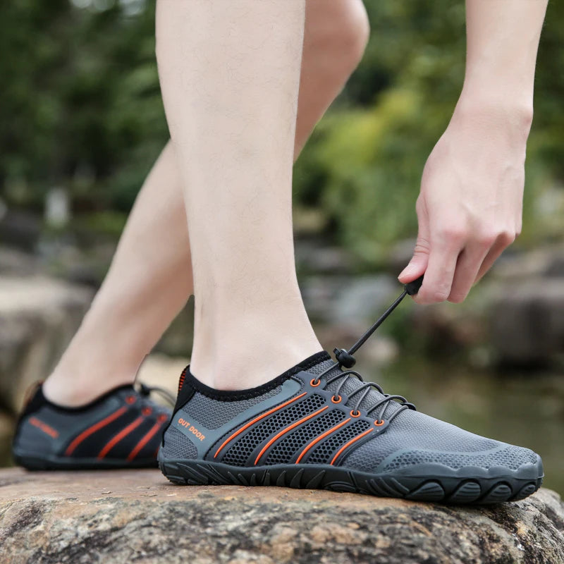 Men's Minimalist Running Cross Training Shoes Barefoot Shoes Big Toe Box Five Finger Shoes Saguaro Barefoot Pit Viper Paracord