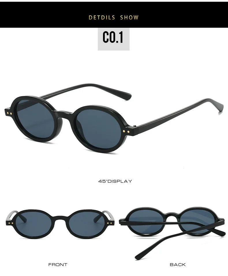2026 Retro Small Round Frame Eyewear | Double Gold Rivet Accent | High-End Styling Sunglasses