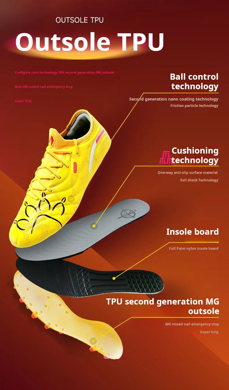 Kelme High-end Football Shoes Short Nail Anti Slip Football Boots Artificial Grass Cushioning Training Mg Football Shoes