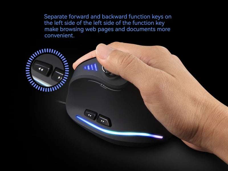 ZELOTES C18 Upright Mouse 11 Key Optical Mouse 10000DPI Support Programming Comfortable Gaming Mouse