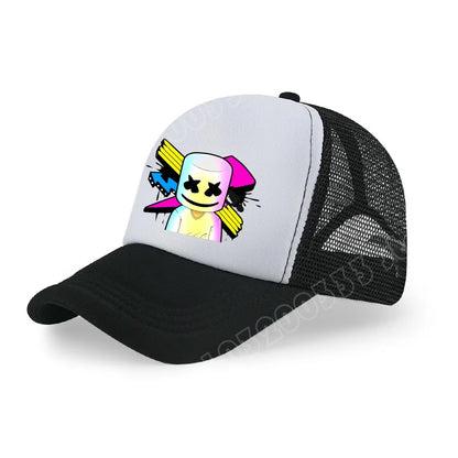 Boné de Basebol Fortnite com Estampa Cartoon do Jogo para Crianças, Boné de Verão em Malha Respirável, Boné Ajustável com Pala, Presente de Aniversário para Crianças