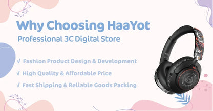 HaaYot Professional Wireless Gaming Bluetooth 6.0 Headset,7.1 Virtual Surround Sound,Low Latency 15ms for PC,PS5,Mobile,Switch