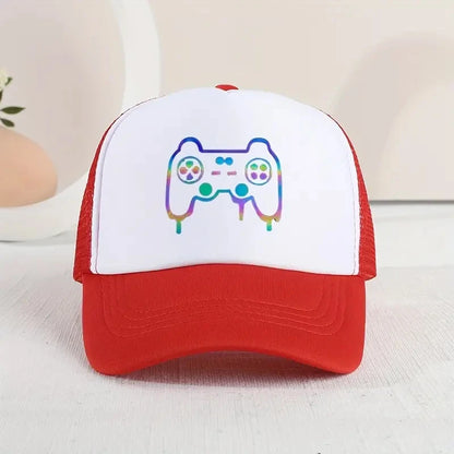 1pc Children's Sunshade Casual Baseball Cap With Gamepad Pattern For Outdoor Playing Funny Pringting Hat