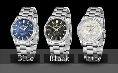 PAGANI DESIGN 40MM Meteorit-Zifferblatt Herren-Quarzuhr Luxus Business Saphir 316L Edelstahl 100M wasserdichte Uhr für Herren