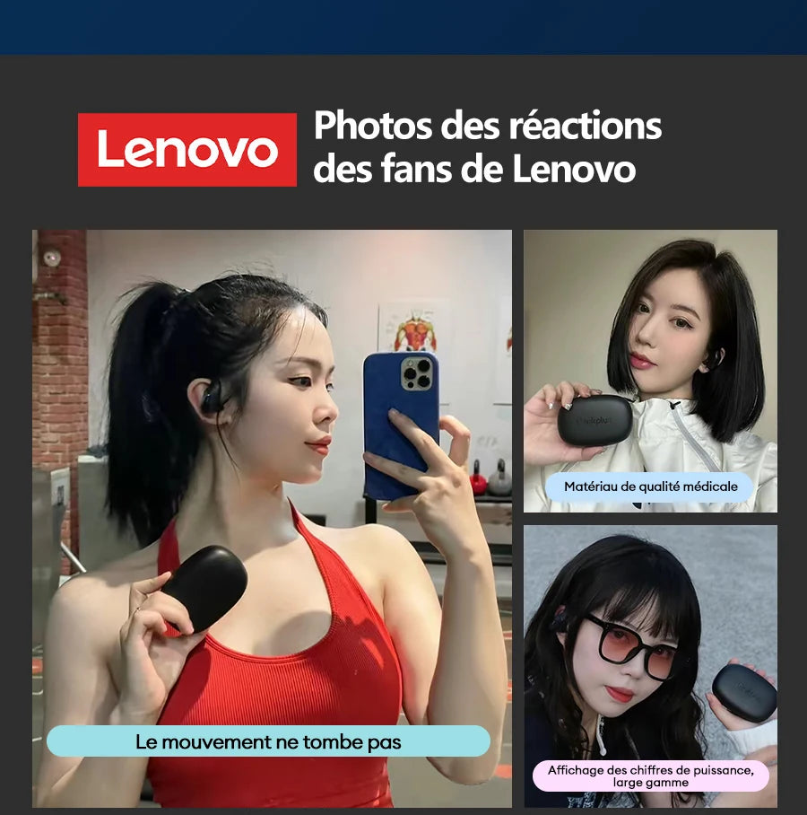 Original Lenovo LP75 TWS Bluetooth V5.3 Headphones Wireless LED Digital Display Earphones Noise Reduction Waterproof Headset New