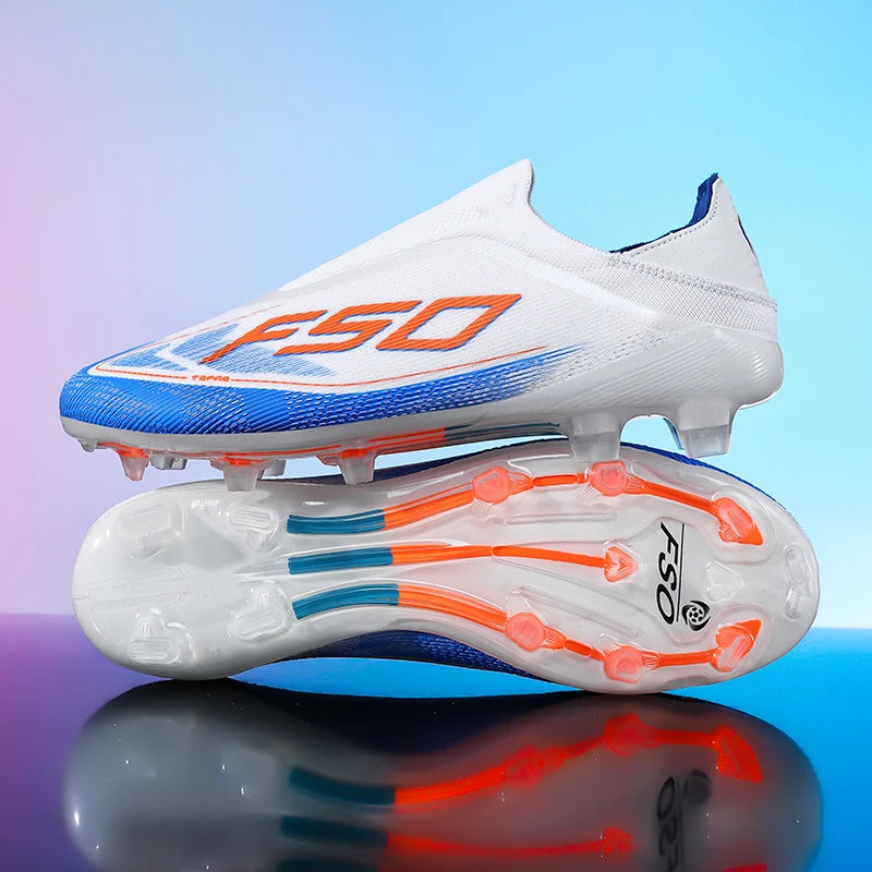 Botas de fútbol para hombre, tacos para césped, alta calidad para partido al aire libre, calzado antideslizante para niños, modelo de caña alta ligero muy vendido