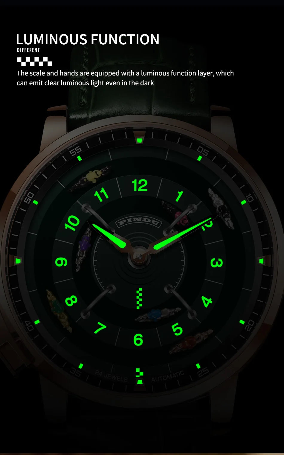 Pindu Horse Gambling Series Men's Full Automatic Mechanical Watch European Racing Roulette Entertainment Design Party Watch