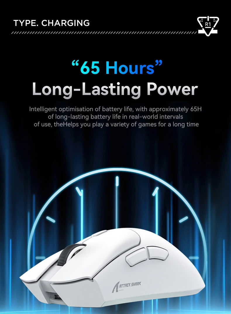 Attack Shark R1/X11 Tri-Mode Wireless Gaming Mouse 18K DPI PAW3311 Bluetooth/2.4GHz/Wired Lightweight Programmable for PC/Laptop