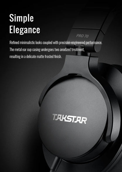 TAKSTAR PRO 70 Original Earphones Professional Fully Enclosed Foldable Monitoring Headphones Game Music Headset