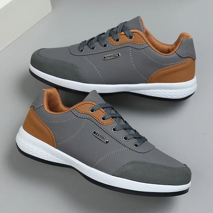 New Men's Four Seasons Waterproof Walking Shoes Casual Leather Sports Shoes Non-Slip Camping Shoes Men's Tennis Shoes