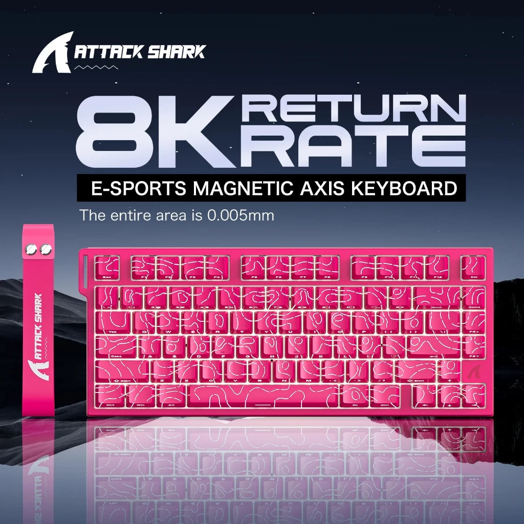 ATTACK SHARK R82HE High-Performance Magnetic Axis Keyboard, 8K Rate, 0.08ms Latency, 0.005mm RT Accuracy, 75% Layout, Five-Layer