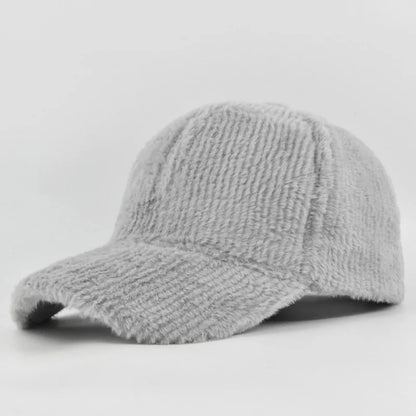 Autumn Winter Baseball Cap Women Artificial Lamb Wool Hats Keep Warm Cap Plush Baseball Caps Spring Baseball Cap Solid Sunshade
