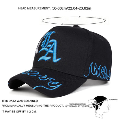 Casquettes de baseball unisexes gothiques brodées « LA Angel » – Printemps-automne – Chapeaux décontractés ajustables pour l'extérieur – Chapeau anti-UV – Casquette de sport